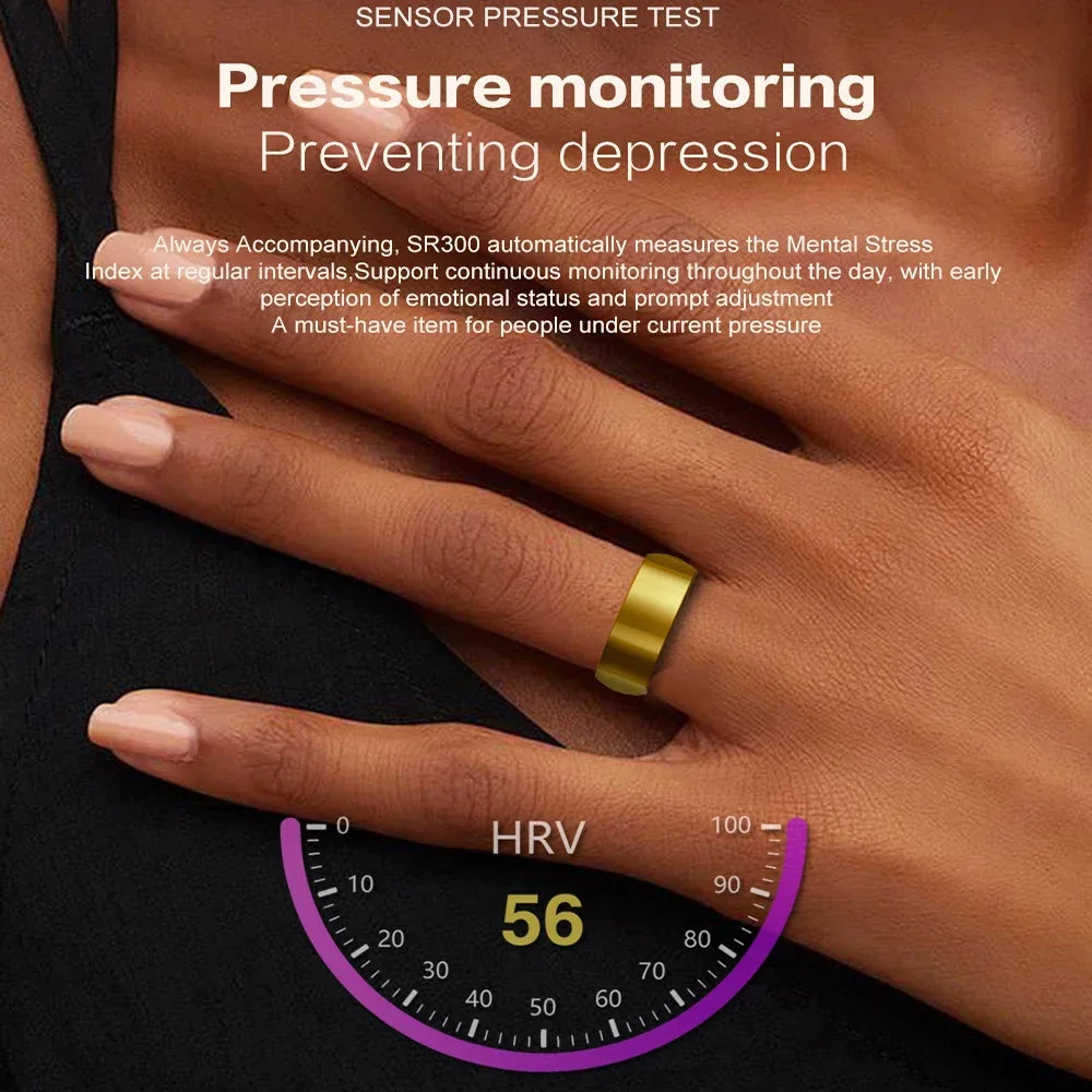 2024 Smart Ring Heart Rate Blood Pressure Blood Oxygen Temperature Sleep Monitor