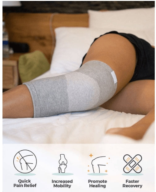 Bamboo knee sleeve for immediate pain relief.