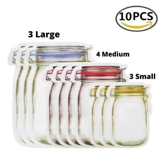 (HOT SALE -30% OFF) Reusable Mason Bottle Ziplock Bags (Set of 10)