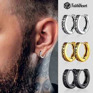 Hot Sale Viking Runes Hoop Earrings