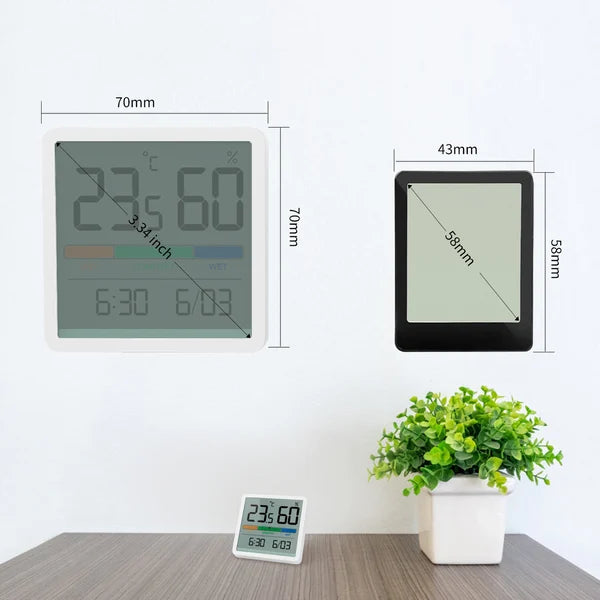 Indoor 3-in-1 Thermometer Hygrometer Clock