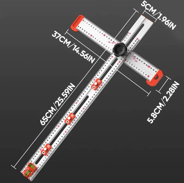 4-in-1 Drilling Positioning Ruler