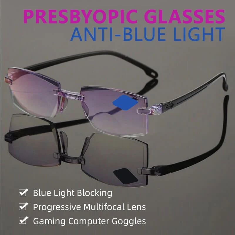 2024 New Sapphire High Hardness Anti-blue Progressive Far And Near Dual-Use Reading Glasses