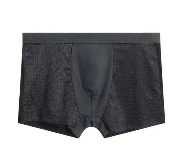 Men's ice silk mesh flat boxer shorts