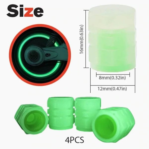 🔥Hot Sale🔥UNIVERSAL FLUORESCENT CAR TIRE VALVE CAPS 4PCS